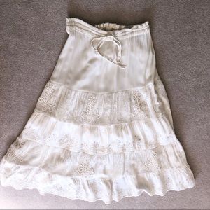 Beautiful India Braja Rayon Skirt Off- White - S/M
